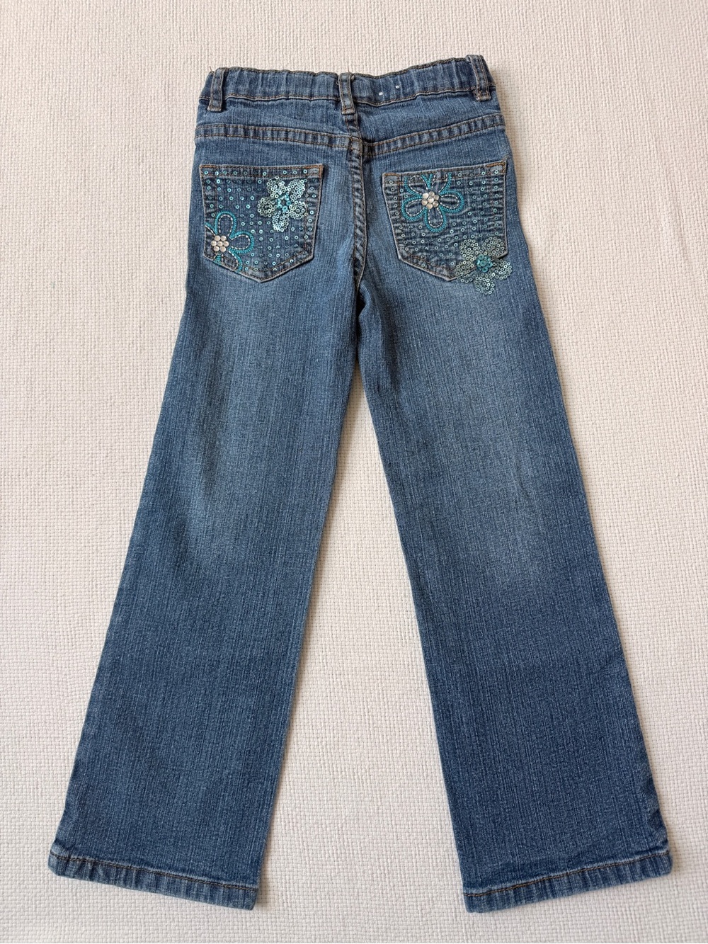 Arizona Jean Company Kids Blue Denim Jeans with Teal Accent